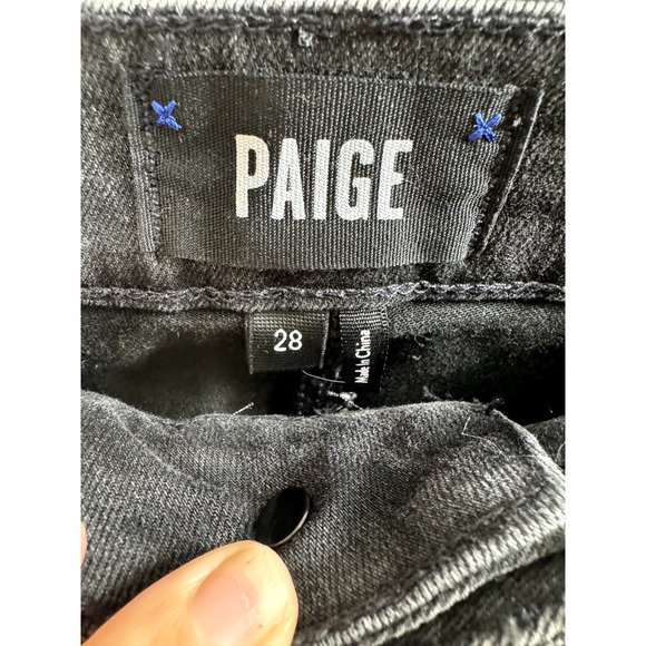 Paige Modal Blend Metal Studded Punk Rock Gothic Split Ankle Hoxton Skinny Jeans - Picture 2 of 8